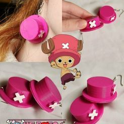 ANIME EARRINGS Chopper Hat One Piece, One Piece Earrings, Chopper Hat, Anime Earrings, Chopper, One Piece, Hats, Anime