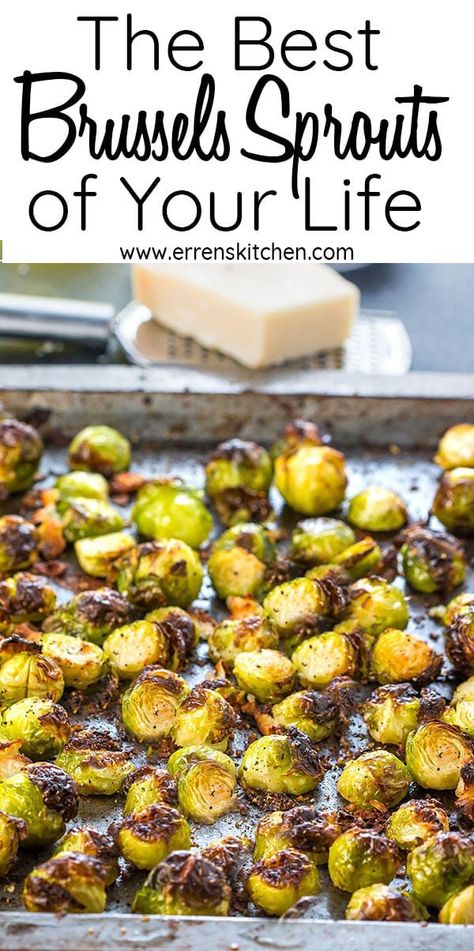 With only 4 ingredients & some seasoning, this recipe for garlic Parmesan Roasted Brussels Sprouts will really be The Best Brussels Sprouts of Your Life! This recipe really couldn’t be any simpler or more delicious. #brusselssprouts #roastedvegetables #roastedbrusselssprouts #sidedish Bruxelles Sprouts Recipe, Crispy Brussels Sprouts Roasted, Cooking Brussels Sprouts, Best Crispy Brussel Sprouts, Brussel Sprout Recipes Crispy, Easy Roasted Brussel Sprouts, Brussels Sprouts Recipe Roasted, Keto Roasted Brussel Sprouts, Brussel Sprout Roasted