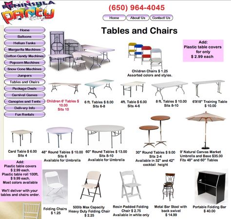 Party Rental Options Party Decorating Business Ideas, Party Rental Storage Ideas, Table And Chair Rental Business, Party Decorator Business Ideas, Party Rental Business Name Ideas, Event Rental Business Ideas, Party Rental Logo, Party Rental Business Ideas, Rental Business Ideas