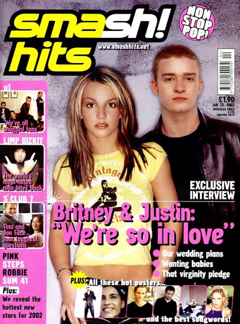 2000s Magazine Covers, Smash Hits Magazine, 2000s Posters, Y2k Magazine, 2000s Magazines, S Club 7, Magazine Wall, Love Questions, Britney Spears Pictures