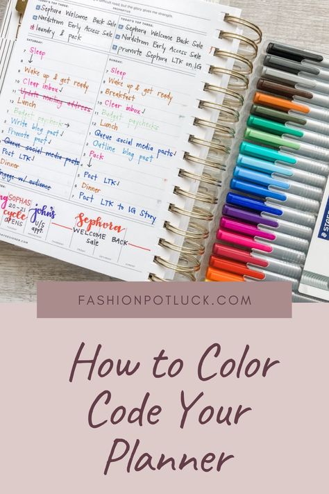 Planner Color Coding Key College, Color Code Journal, College Planner Organization Color Code, Color Coded To Do List, Happy Planner Student Layout Ideas, Color Coded Planner Key, Color Code For Planner, Color Coding Calendar, Planner Key Ideas