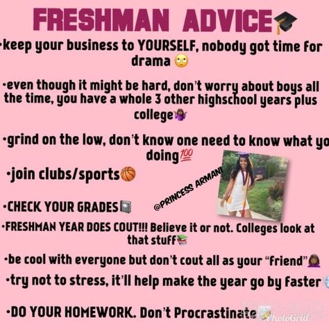 Freshmen Tips High School, High School Needs, Highschool Hacks, Highschool Goals, Freshman High School, Highschool Tips, Highschool Advice, High School Prep, High School Help