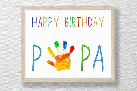 Handprint Art Craft Happy Birthday PAPA Keepsake Birthday - Etsy Dad Birthday Craft, Craft Happy Birthday, Handprint Fathers Day, Birthday Handprint, Fathers Day Diy, Baby Hand And Foot Prints, Happy Birthday Crafts, Happy Birthday Papa, Birthday Cards To Print