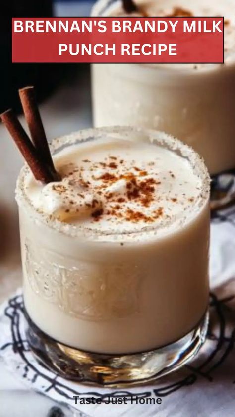 Brennan’s Brandy Milk Punch Recipe – Taste Just Home Brandy Milk Punch, Milk Punch Recipe, Milk Punch, Spiced Cocktail, Punch Recipe, Punch Recipes, Vanilla Essence, Milk Recipes, Fun Drinks