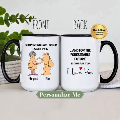 Laugh Together, Gifts For Couples, Personalized Couple Gifts, Couples Anniversary, Couple Mugs, Funny Couples, To Laugh, Printable Cards, Last Minute Gifts