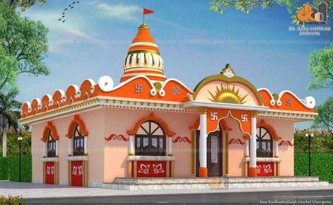 Mandir Exterior Design, Temple Design For Home Modern, Jain Temple Design For Home, Marble Pooja Room, Temple Elevation, Temple Plan, Pooja Room Door, Hanuman Mandir, 3 Storey House Design