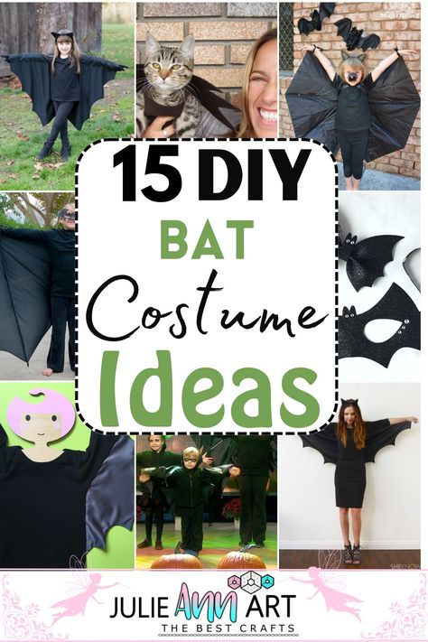 Bats are always linked with fear and the dark, so they are perfect subjects when these two things are demanded in crafting. These DIY bat costume ideas give a fun way to add spookiness to a nighttime party theme. Adult Bat Costume Diy, Diy Infant Bat Costume, Homemade Bat Costume, Makeup For Bat Costume, Womens Bat Costume Diy, Bat Family Costume Ideas, Diy Bat Wings Kids, Easy Bat Costume For Women, Bat Costume Men