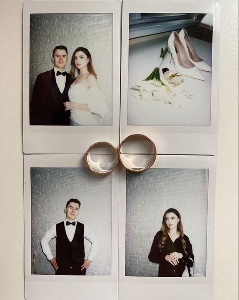 Polaroid Box Wedding, Engagement Polaroid Pictures, Wedding Photos Polaroid, Polaroid Wedding Photos, Engagement Polaroid, Wedding Polaroids, Wedding Polaroid, Elopement Pictures, Polaroid Wedding