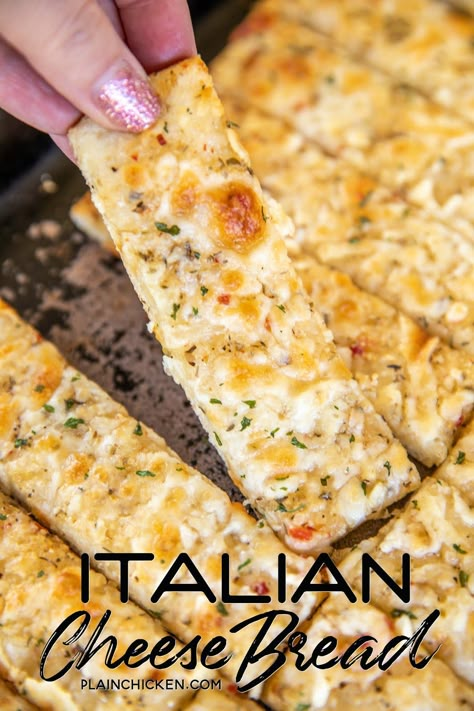 Italian Cheese Bread, Plain Chicken Recipes, Refrigerated Pizza Dough, Cheese Bread Recipe, Garlic Cheese Bread, Garlic Cheese, Plain Chicken, Cheesy Bread, Noodle Casserole