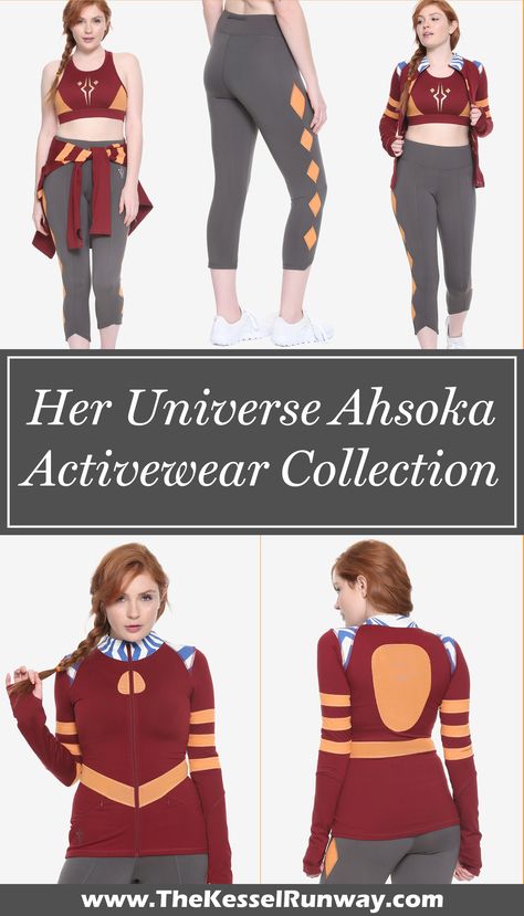 Women's Her Universe x Star Wars Clone Wars Ahsoka Tano Activewear Collection at Hot Topic ⭐️The Kessel Runway ⭐️ Star Wars fashion ⭐️ Geek Fashion ⭐️ Star Wars Style ⭐️ Geek Chic ⭐️ Ashoka Tano Disneybound, Ahsoka Tano Disneybound, Ahsoka Disneybound, Ahsoka Tano Outfit, Ahsoka Costume, Workouts Outfits, Star Wars Inspired Outfits, Jedi Outfit, Star Wars Halloween Costumes