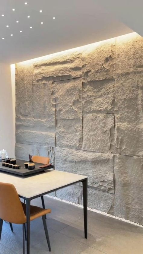 Rock Veneer, Stone Walls Interior, House Wall Design, Stone Wall Design, Wall Texture Design, Stone Panels, Village House Design, Interior Wall Design, House Interior Decor