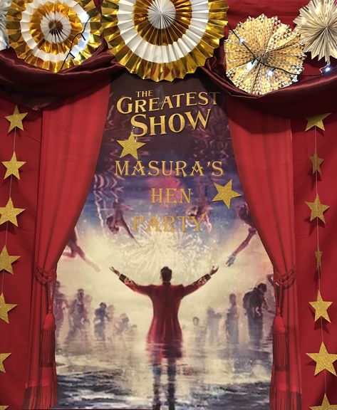 Greatest Showman Backdrop, Carnival Pubmat, The Greatest Showman Theme, Grad Themes, Greatest Showman Birthday Party, Circus Backdrop, Carnival Backdrop, Circus Stage, Vintage Circus Birthday Party