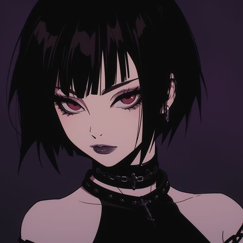 Anime Pp, Girl Pp, Goth Baddie, Subliminal Messages, Pp Anime, Character Clothes, Anime Goth, Emo Pfp, Dark Aesthetics