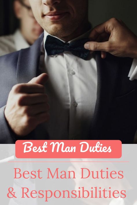 A best man is equivalent to a maid of honor. He also has duties to the groom. It's not all about fun and games, but also serious things like fitting suits. If you are reading this as a best man or a groom, here is a checklist of the responsibilities of a best man at a wedding. If you like what you see be sure to save this pin to your Boards so you don’t lose it! #wedding#checklist#tips#ForMen#fun#friends#SmartestBrides Best Man Duties Checklist, Best Man Responsibilities, Wedding Processional Order, Processional Order, Best Man Duties, Wedding Processional, Wedding Venue Locations, Best Man Wedding, The Best Man