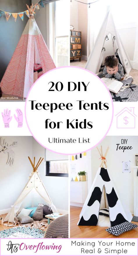 20 Homemade DIY Teepee Patterns for Kids Diy Kids Tent Indoor, Diy Tent Indoor, Teepee Tent Diy, Backyard Teepee, 6 Bedroom Farmhouse, Make A Teepee, Teepee House, Teepee Diy, Indoor Teepee