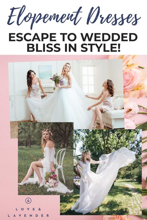 Even though you’re eloping or having a small wedding, that doesn’t mean that you shouldn’t get the dress of your dreams. Elope in every style you like with these dreamy wedding dresses that are perfect for eloping. Wedding Dress Bodice, Dream Wedding Bouquet, Elegant Bridal Gown, Elopement Wedding Dresses, Dreamy Wedding Dress, Honeymoon Planning, Elopement Dress, Reception Dress, Big Wedding