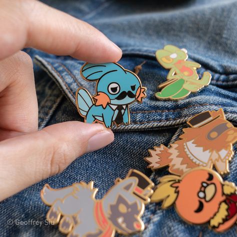 Gentlemon Enamel Pins – Geoffrey Siu Art Splatoon Merch, Otaku Fashion, Like Pokemon, Pokemon Merchandise, Video Game Shop, Pokemon Stickers, Animal Puns, Pokemon Pins, Pretty Pins