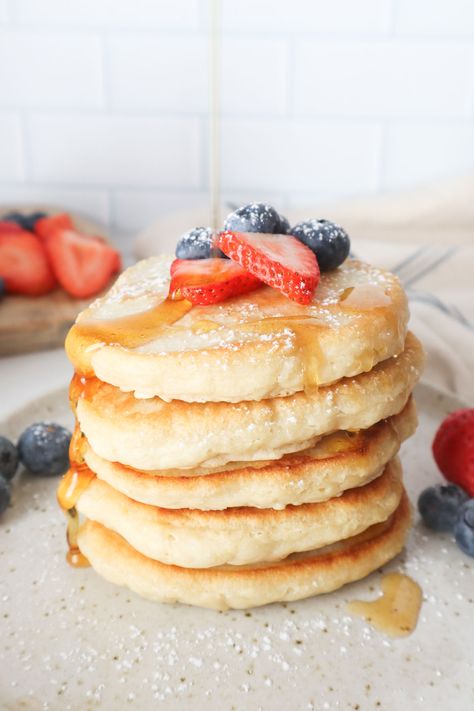 The Fluffiest Oat Milk Pancakes Oat Milk Pancakes, Milk Pancakes, Pancakes For Breakfast, Oat Pancakes, Weekend Breakfast, Fluffy Pancakes, Breakfast Pancakes, Oat Milk, Rolled Oats