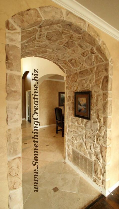 Castle House Interior, Diy Stone Wall, Tudor Decor, Stone Doorway, Stone Archway, Faux Stone Walls, Arch Doorway, Something Creative, Stone Interior