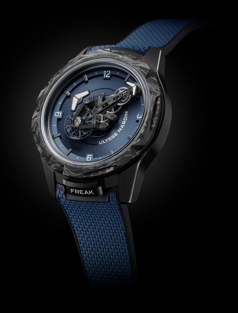 Debuting at WatchTime New York 2024: Ulysse Nardin Freak One Navy Blue | WatchTime - USA's No.1 Watch Magazine Timer Watch, Marine Chronometer, Laurent Ferrier, Louis Moinet, Geneva Watch, Tourbillon Watch, Titanium Watches, Ceramic Watch, Ulysse Nardin