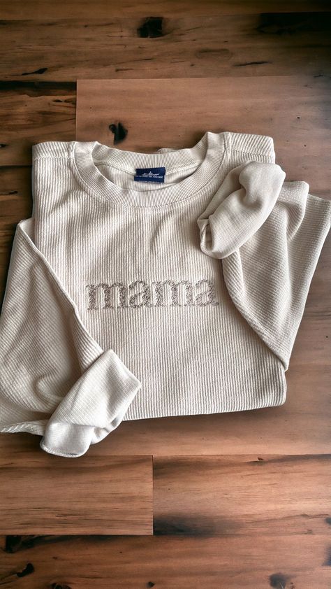 Mama Sweatshirt, Embroidered Sweatshirt, Embroidered Sweatshirts, Mom Outfits, Mom Style, Comfy Outfits, Maternity Clothes, Style Me, What To Wear