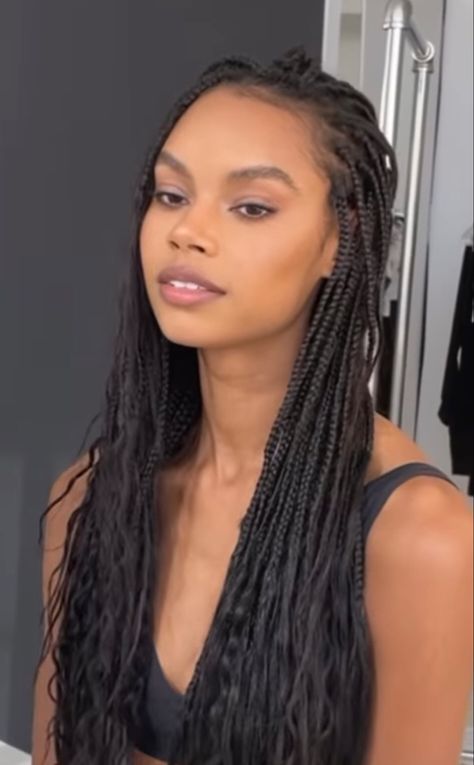 6 Braids Hairstyles, Hairstyles Black Natural Hair, 6 Braids Hairstyles Black, Small Braids Hairstyles, Women Braids Hairstyles, 6 Braids, Braids Hairstyles Ideas, Long Summer Hair, Black Natural Hair