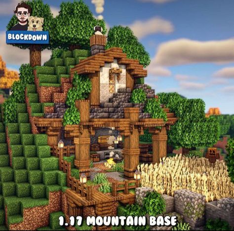 Blockdown Builds, Minecraft Mountain House, Minecraft Mountain, Survival Minecraft, Minecraft Houses Survival, Minecraft Mansion, Minecraft Structures, Minecraft Interior Design, Minecraft House Plans