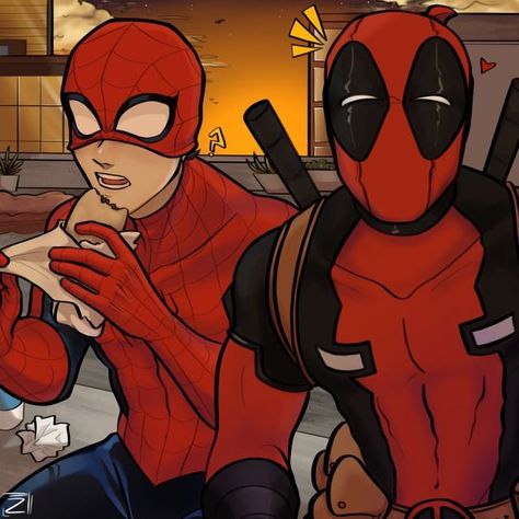 Spiderman And Deadpool, Deadpool Y Spiderman, Deadpool Pictures, Deadpool Love, Deadpool X Spiderman, Deadpool Art, Deadpool And Spiderman, Spiderman Spider, Marvel Fan Art