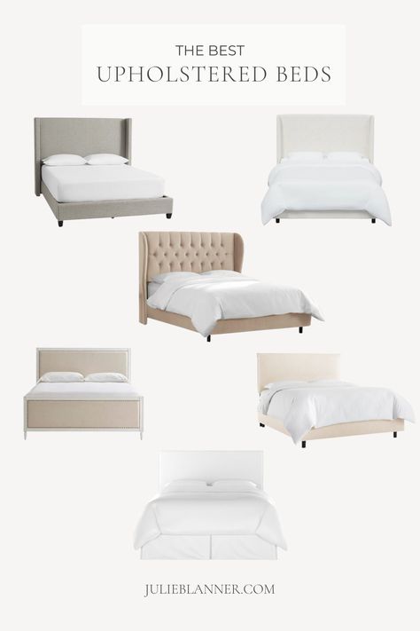 Modern King Size Bed Master Bedrooms Upholstered Headboards, Bedrooms With Upholstered Beds, Upholstered Neutral Bed Frame, Upholstered Bed Frame Ideas, Best Upholstered Beds, Vintasso King Upholstered Bed, King Bed Upholstered, Bedroom With Upholstered Bed, Ivory Upholstered Bed