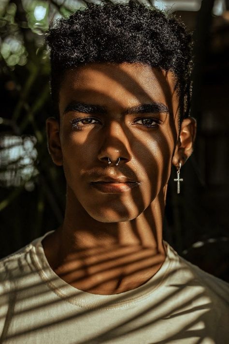 Creative Portrait Photography Ideas, Tips and Examples - Adorama Portrait Photo Original, Man Earrings, Male Portrait Poses, Pose Portrait, Dj Photography, Portrait Photography Men, Men Photoshoot, Black Photography, Creative Portrait Photography