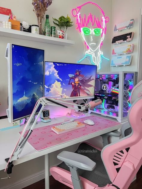 pink pc setup
gaming setup
pc setup
aesthetic setup
setup tour Pc Gamer Setup Girl, Pink And White Pc Setup, Gameing Set Up, Pink Setup Gamer, Pink And White Gaming Setup, Pink Gamer Setup, Setup Gamer Aesthetic, Gaming Set Up, Setup Ideas Gaming