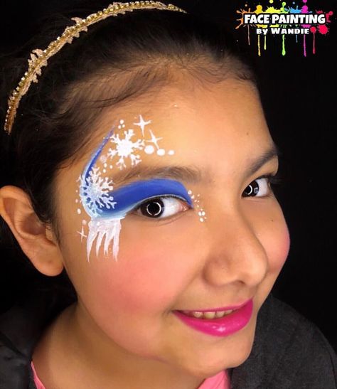 Elsa Frozen Face Painting, Elsa Makeup For Kids, Face Paint Frozen, Face Paint Disney, Face Painting Frozen, Face Paint Princess, Elsa Face Paint, Frozen Face Painting, Princess Face Paint