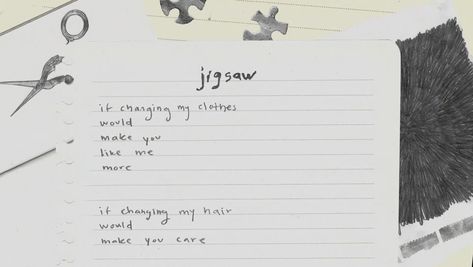 Jigsaw lyric video out now Jigsaw Lyrics, Jigsaw Conan Gray, Lyric Video, Conan Gray, Cards Against Humanity, Collage, Grey, Pins