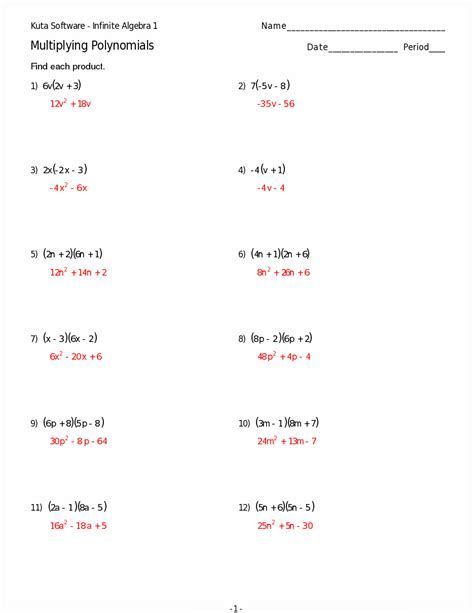 Learn how to multiply polynomials with this step-by-step worksheet. #Polynomials #Multiplication Multiply Polynomials, Polynomials Worksheet, Multiplying Polynomials, Math Worksheets For Kids, Multiplication Worksheets, Printable Math Worksheets, Kids Math Worksheets, Worksheets For Kids, Math Worksheets