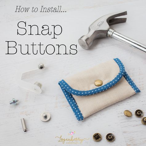 Here’s a tutorial on how to install snap buttons. The tool set shown is called Mini Anorak Snaps Button Crafts For Kids, Sewing Pouch, Small Sewing Projects, Button Crafts, Sewing Art, Sewing Projects For Beginners, Easy Sewing Projects, Craft Store, Sewing Tools