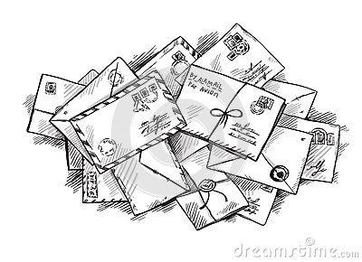 mail drawing - Google Search Pile Of Letters, Stack Of Letters, Letters Drawing, Got Dragons, Envelope Lettering, Business Flyer Design, Drawing Prompts, Information Graphics, Art Contest