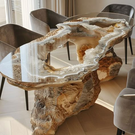 Geode Table, Unique Wood Furniture, Epoxy Countertops, Afrocentric Decor, Architectural Ideas, Wonderland Artwork, Unique Dining Tables, Latest Living Room Designs, Marble Furniture