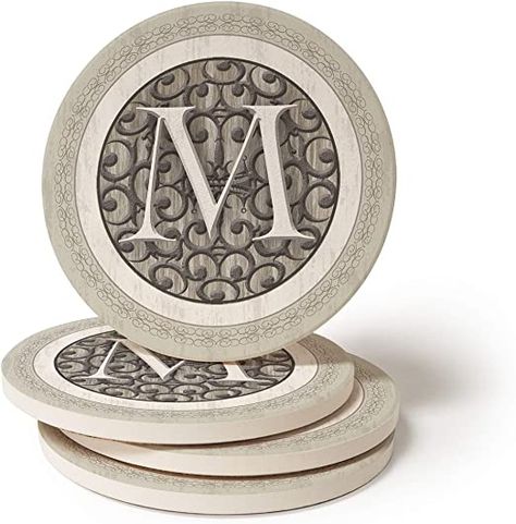 CoasterStone Monogram M Coasters Monogram Coasters, Absorbent Coasters, Bar Coasters, Entertainment Bar, S Monogram, Bar Tools, Dollar Store Diy, Personalized Monogram, Drinking Glasses