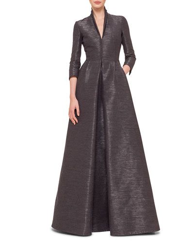 Formal Gowns With Sleeves, Mother Of The Bride Dresses Long, Tailored Dress, Gowns With Sleeves, Couture Gowns, Style Maxi Dress, Solid Dress, Coat Fashion, Mother Of The Bride Dresses