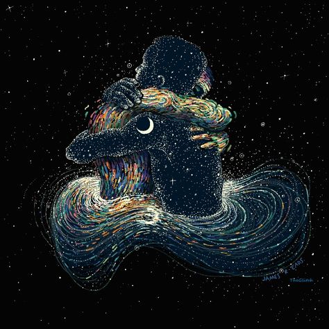 #love #space #moon #hug #universe #lights ♡♡ the best place is with you! James R Eads, Twin Flame Relationship, Psy Art, Twin Flame Love, 다크 판타지, Have Inspiration, Shiva Shakti, Soul Mates, Twin Flames