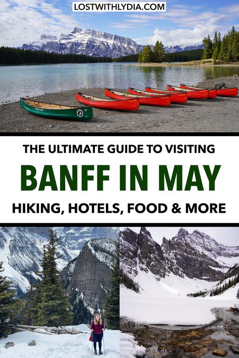 Learn the best things to do in Banff in the Spring! This guide includes everything you need to know about visiting Banff in May. Banff Vacation Itinerary, What To Do In Banff Canada, Banff In May, Banff Honeymoon, Banff Trip, Rocky Mountaineer Train, Things To Do In Banff, Vermillion Lakes, Rocky Mountaineer