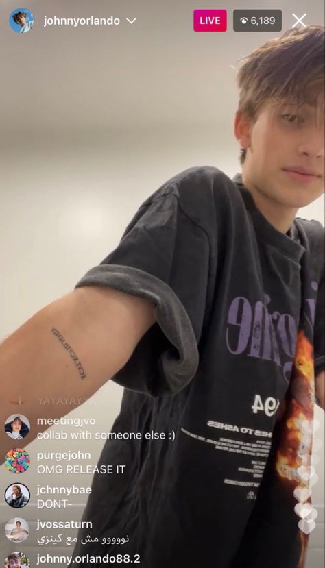 Johnny Orlando Tattoo, Orlando Tattoo, Motivational Tattoos, Johnny Orlando, Orlando, Tattoos