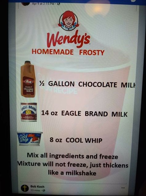 Chocolate Frosty Recipe, Homemade Frosty, Wendys Frosty Recipe, Wendys Frosty, Chocolate Frosty, Frosty Recipe, Random Recipes, Copykat Recipes, Low Carb Dessert