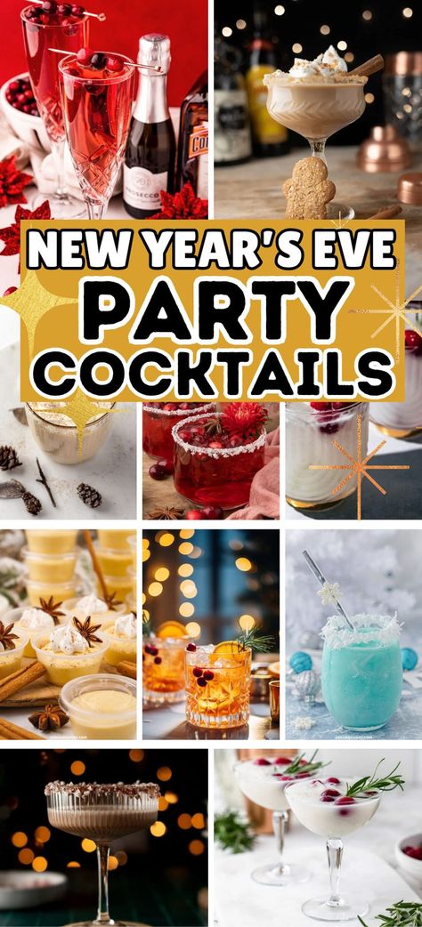 Ring in the New Year with these amazing New Year's Eve cocktails! New Year's Eve drinks, New Year's Eve party cocktails, New Year's Eve cocktail recipes. Easy Christmas Cocktails, Easy Christmas Drinks, Christmas Cocktail Recipes, Best Christmas Cocktails, Holiday Martinis, New Years Eve Drinks, Christmas Cocktails Easy, Christmas Sangria, Cranberry Drinks