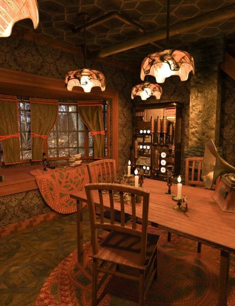 Tinkerers Workshop Fireplace Beam, Poker Room, Book Cabinet, Toy Maker, Fantasy Props, Daz 3d, Daz Studio, Room Shelves, 3d Software