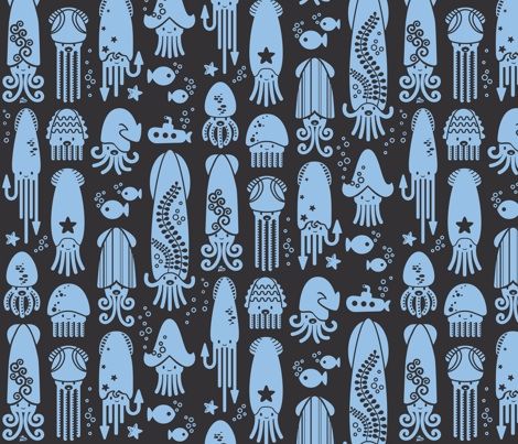 squid fabric Upholstery Armchair, Living Room Upholstery, Jellyfish Art, Couch Upholstery, Upholstery Trim, Dark Sea, Upholstery Diy, Artwork Ideas, Modern Upholstery