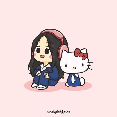 Jisoo Chibi, Kpop Chibi Blackpink, Rosé Chibi, Doodle Art Drawing, Pink Posters, Kpop Drawings, Kim Jisoo, Black Pink Kpop, Album Art