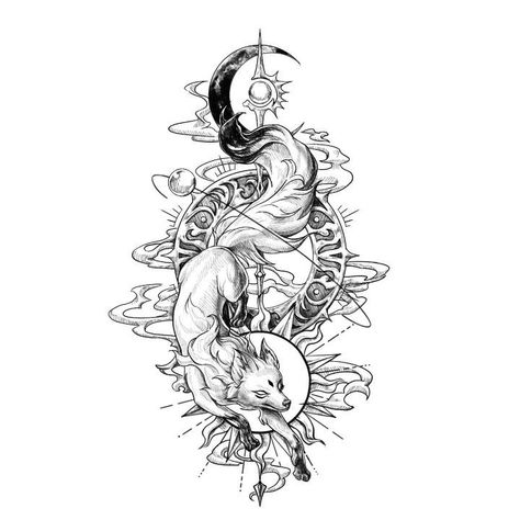 Animal Design Tattoo, Watch Tattoo Design, Ink Tattoo Design, Red Ink Tattoo, Fox Tattoo Design, Red Tattoo Ideas, Red Tattoo, Norse Tattoo, Creepy Tattoos