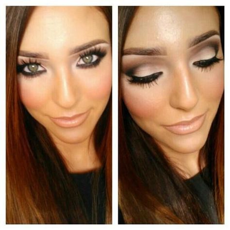 Brown Smokey Eye Makeup, Extreme Fitness, Brown Smokey Eye, Brown Smokey, White Liner, Smokey Eye For Brown Eyes, Beauty Make-up, Makeup Obsession, Kiss Makeup