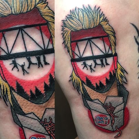 Lost Boys Tattoo ☂jayjoreedesigns@gmail.com☂ (@jayjoree) on Instagram: “They're just noodles Michael...stoked to do this from one of my all time favorite movies, tag a…” Ink Box Tattoo Ideas, Horror Movie Tattoos Ideas, Lost Boys Tattoo, Vampire Tattoos, Halloween Sleeve, Horror Sleeve, Boys Tattoo, Chucky Tattoo, Horror Tattoos